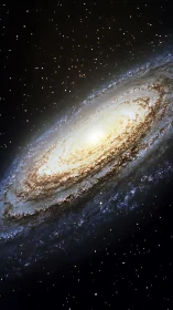 Spiral galaxy core glowing amid dense starfield in space.