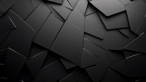 Midnight geometric shards forming a sleek abstract labyrinth.