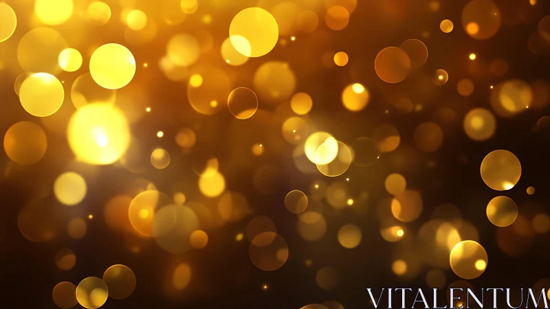 Warm golden bokeh lights abstract background in soft focus style.
