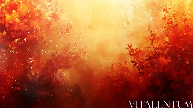 Luminescent Autumn Foliage with Diffuse Light Dispersion.