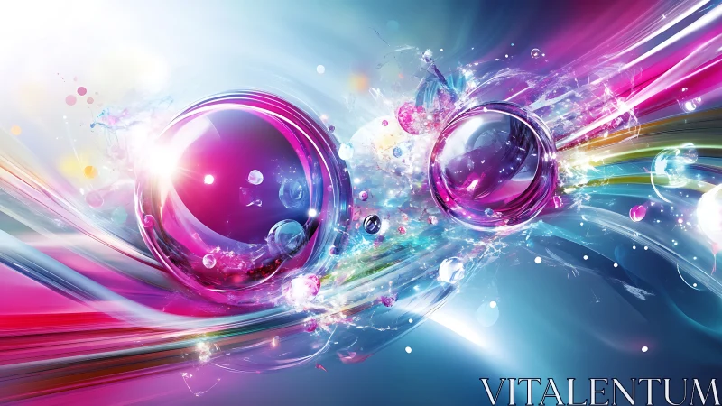 Chromatic plasma spheres in high-velocity spectral flow.