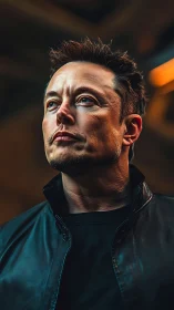 Dramatic low key portrait with shallow depth and directional rim light