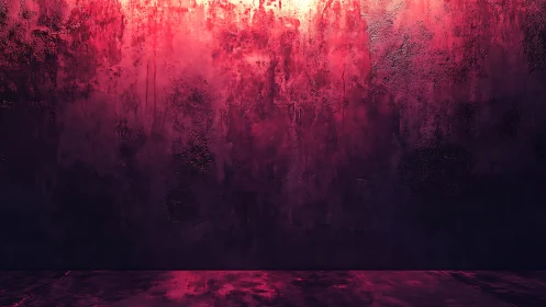 Crimson echo chamber wall glows over shadow slick floor.