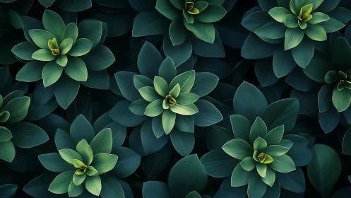 Lush green succulents unfold in a calm, soothing pattern