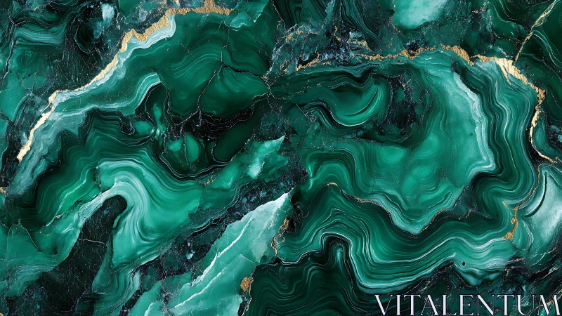 Emerald green marble abstract with gold veins, luxury texture.