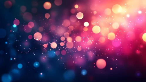 Colorful bokeh lights background in abstract digital art style.