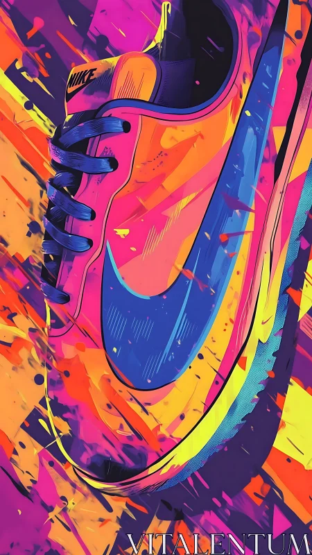 Neon sprint shoe surfs a blazing tide of liquid color