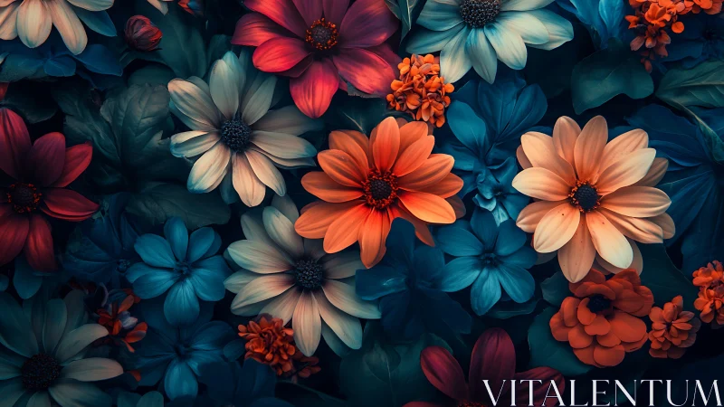 Luminous Floral Composition in Jewel Tones.