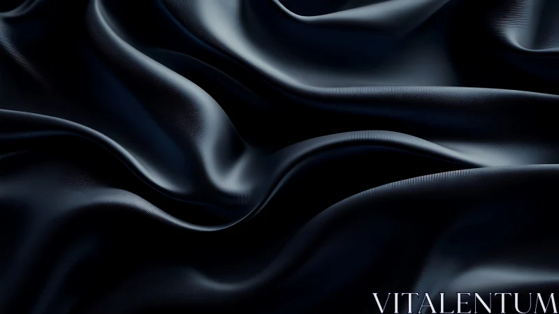 Dark folded satin fabric with smooth reflective surface.