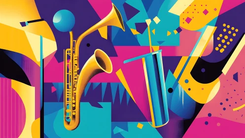 Geometric jazz instruments in saturated vector chromatic flux.