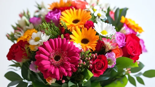 Vibrant Mixed Flower Arrangement in Full Bloom.