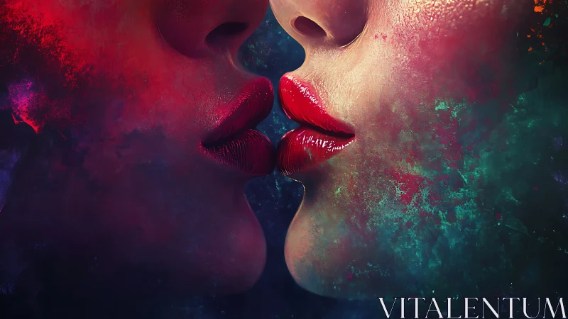 Neon Proximity: Digital Portrait Fused with Chromatic Abstraction.