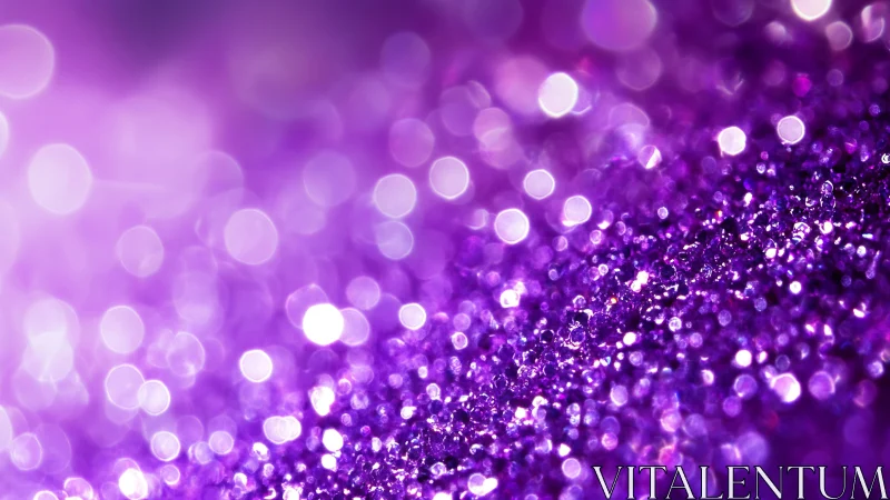 Violet glitter field forms luminous abstract bokeh landscape