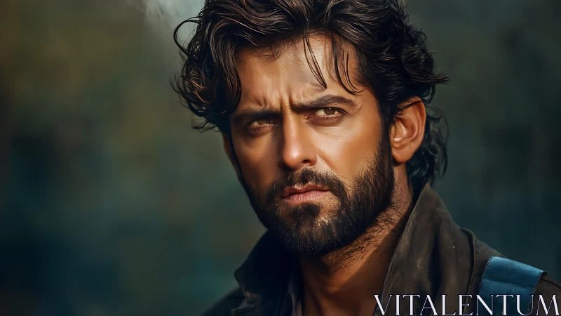 Storm-eyed wanderer with rugged charm and quiet resolve.