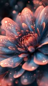 Macro view of stylized flower with bokeh background detail.