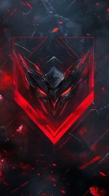 Predator emblem carves through smoke with molten red geometry