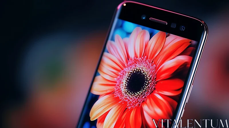 High-resolution smartphone displaying vivid gerbera daisy with precise color gradients