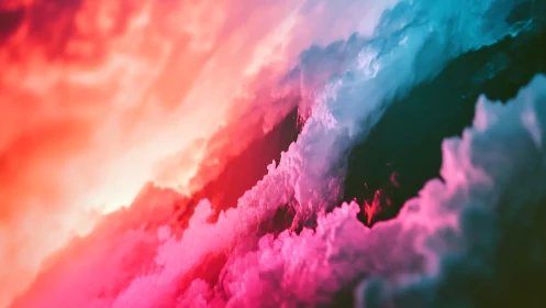 Diagonal abstract cloud formation with dual color gradient