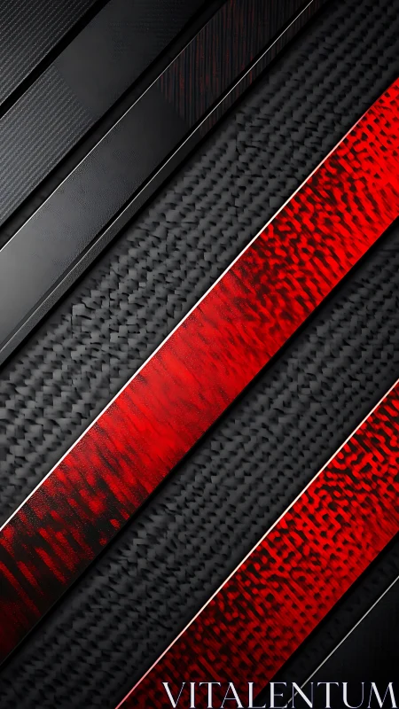 Bold red and black diagonal stripes with rich textured depth.