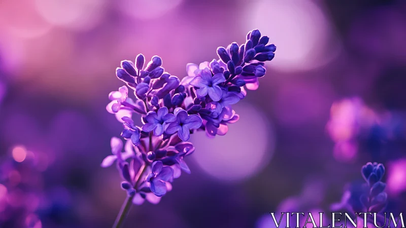 Purple Lilac Blooms Dancing Through Dreamy Violet Haze