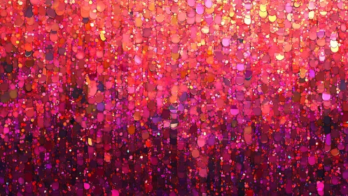 Vibrant pink and red abstract mosaic with sparkling bokeh effect.