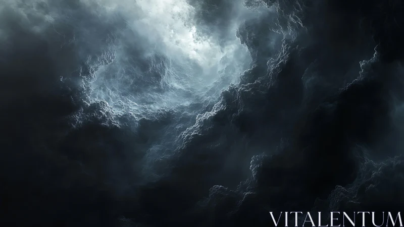 Volumetric storm vortex with high contrast luminance core.