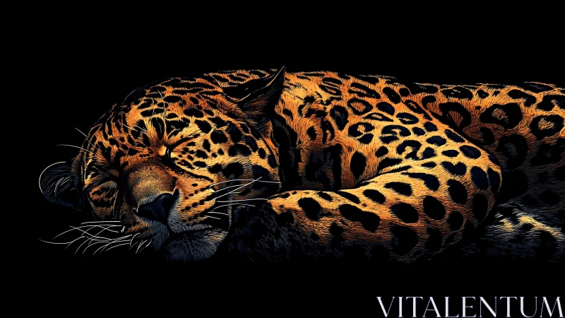 Majestic Leopard Resting in Golden Light