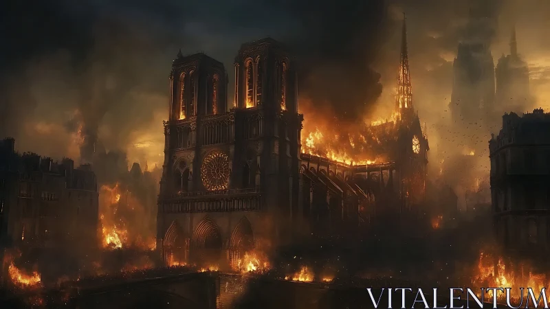 Medieval Cathedral Engulfed by Inferno.