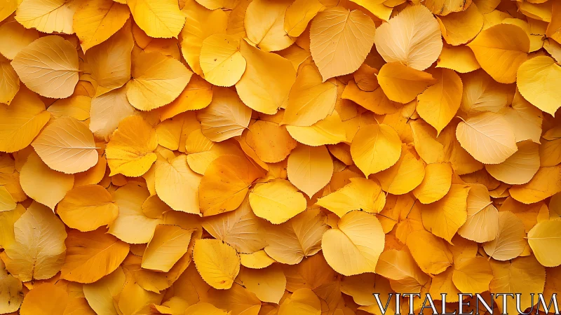 Overlapping golden autumn leaves create dense monochrome texture