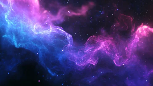 Cosmic ribbons drift like luminous smoke across deep space
