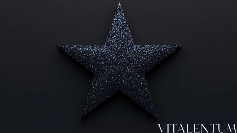 Centered glitter-coated five-pointed star on matte black
