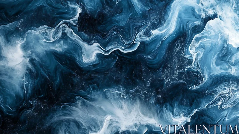 Dreamy swirling blues flowing like a peaceful ocean sky.