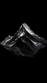 Stark mountain peak rises in quiet contrast against night sky
