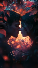 Digital rendering depicting two profiles with luminous internal structure.