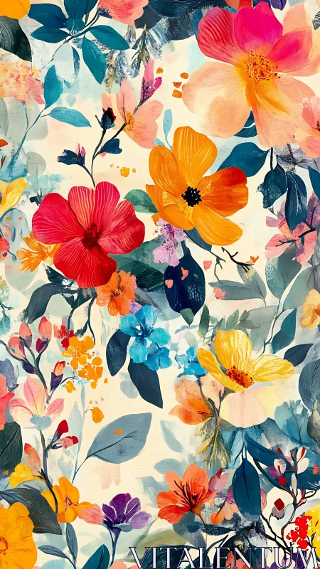 Contemporary Floral Composition with Vibrant Chromatic Saturation.