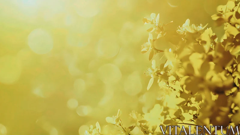 Backlit yellow blossoms in shallow-depth optical bokeh field.