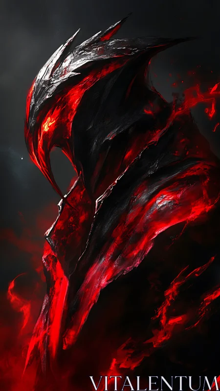 Dark fiery armored wraith figure with glowing red energy.