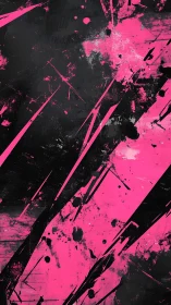 Neon pink slashes over distressed black abstract field.