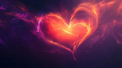 Incandescent Plasma Heart Form: Luminous Energy Abstraction with Radial Heat Distribution