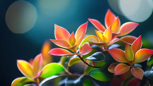 Digital close-up renders layered succulent foliage in bokeh