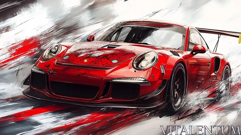 Scarlet track predator slices through a storm of painted speed