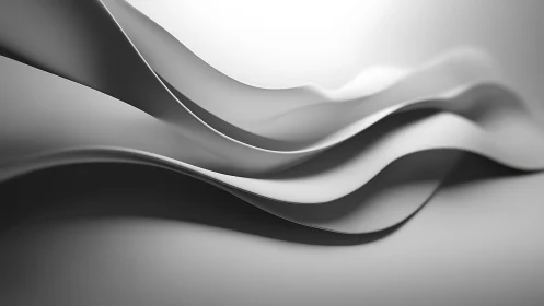 Minimalist silver waves flow in soft abstract motion
