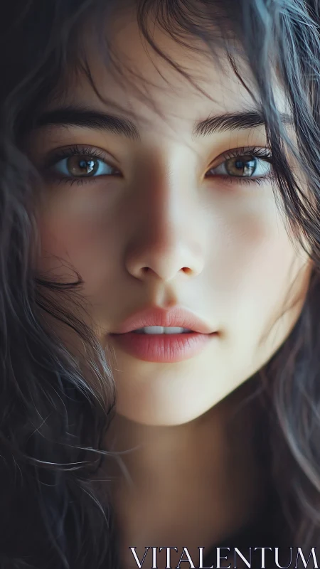 Hyper-detailed female portrait with shallow depth and soft subsurface scattering