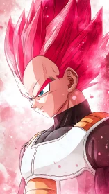 Anime warrior portrait renders high-energy crimson aura