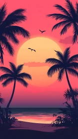 Sunset palms welcoming a dreamy, laid-back beach escape.