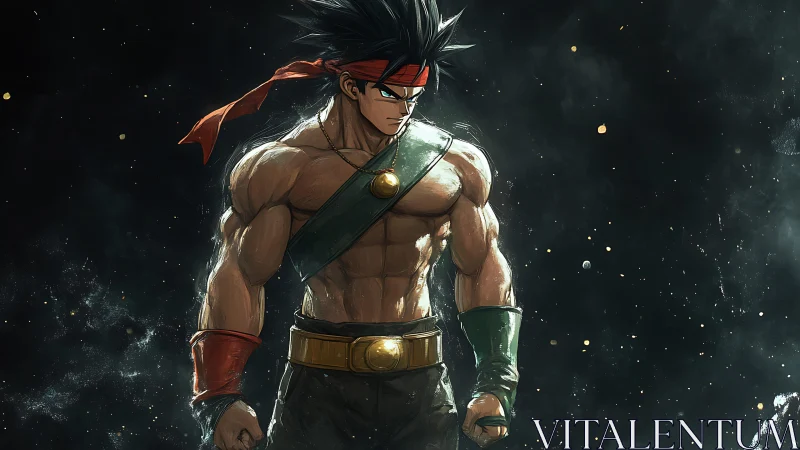 Cel-shaded warrior portrait with dynamic rim lighting study.