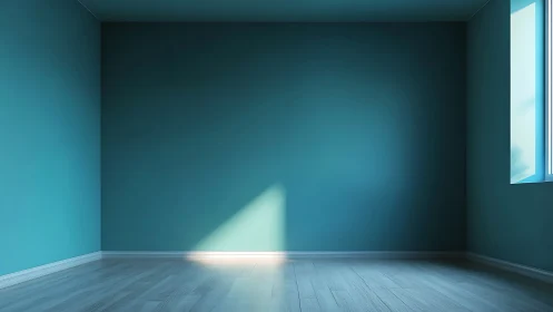 Sunlit teal corner inviting daydreams and quiet possibilities.