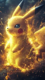 Fiery electric creature rendered in vivid digital detail.