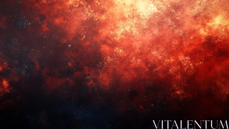 Stellar nebula field with luminous red dust gradients.