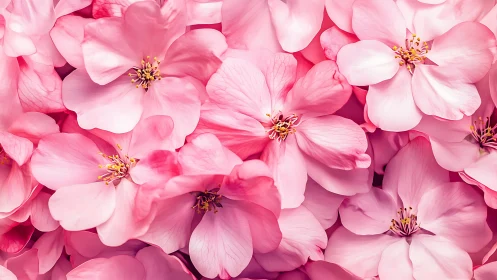 Pink Flowers Arranged in Layered Composition